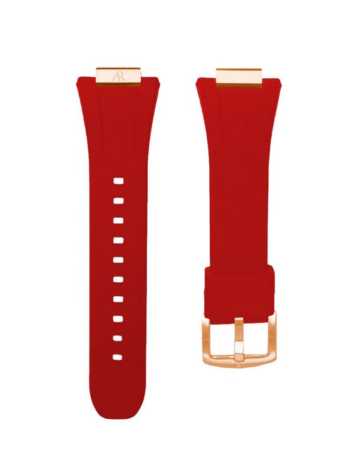 Load image into Gallery viewer, red rubber smartwatch case strap by ASOROCK WATCHES
