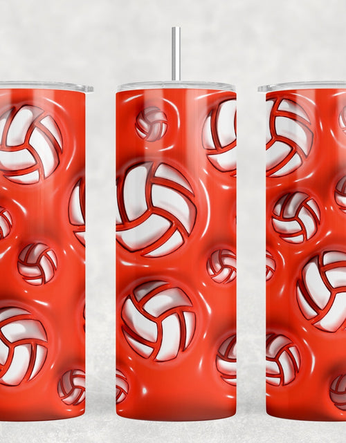 Load image into Gallery viewer, Red Volleyball|Skinny Tumbler|Optional Bluetooth Speaker| Speaker Color Varies by Rowdy Ridge Co
