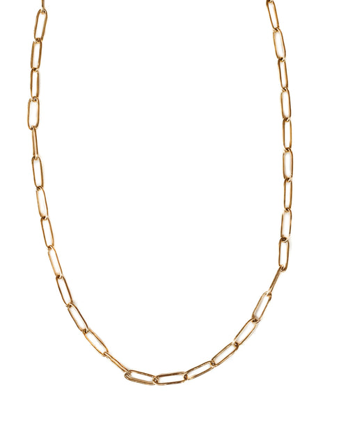 Load image into Gallery viewer, Paperclip Classic Gold Necklace Chain by ETHICGOODS
