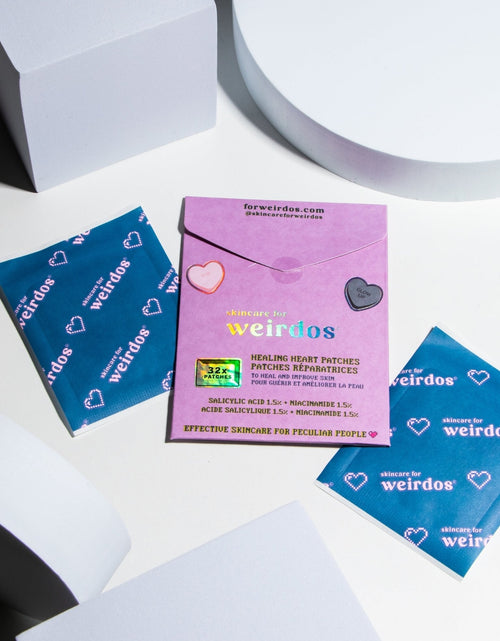 Load image into Gallery viewer, 32x Healing Heart Pimple Patches by Skincare for Weirdos
