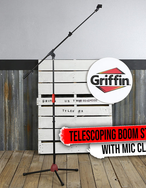Load image into Gallery viewer, Microphone Stand with Telescoping Boom and Mic Clip Package by GRIFFIN - Tripod Premium Quality by GeekStands.com
