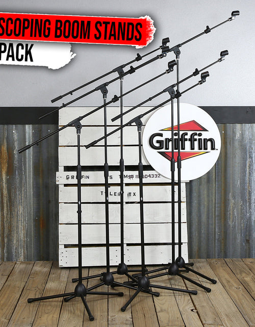 Load image into Gallery viewer, Microphone Boom Stand with Mic Clip Adapter (Pack of 6) by GRIFFIN - Adjustable Holder Mount by GeekStands.com
