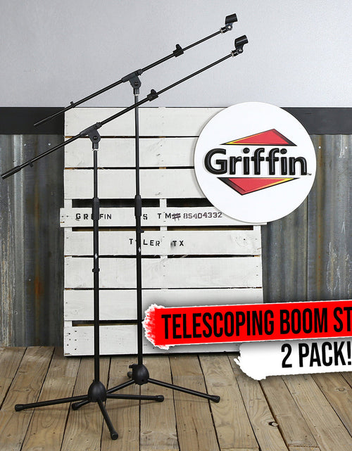 Load image into Gallery viewer, Microphone Stand with Boom Arm (Pack of 2) by GRIFFIN - Adjustable Holder Mount For Studio Recording by GeekStands.com
