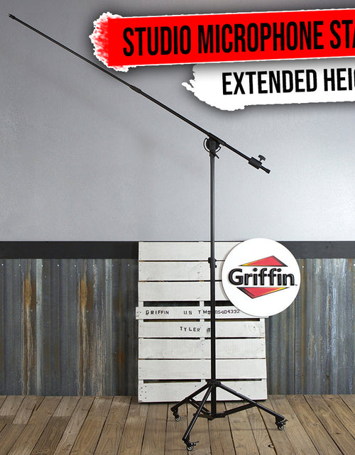 Load image into Gallery viewer, GRIFFIN Professional Studio Microphone Boom Stand with Casters - Extended Height Recording Mic by GeekStands.com
