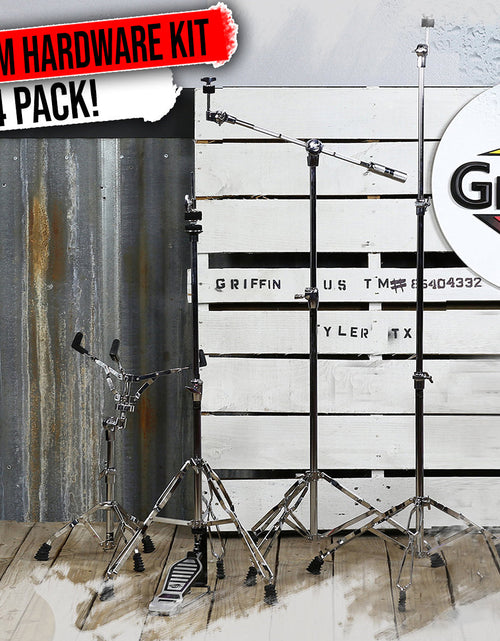 Load image into Gallery viewer, GRIFFIN Cymbal Stand Hardware Pack 4 Piece Set - Full Size Percussion Drum Hardware Kit Mount by GeekStands.com
