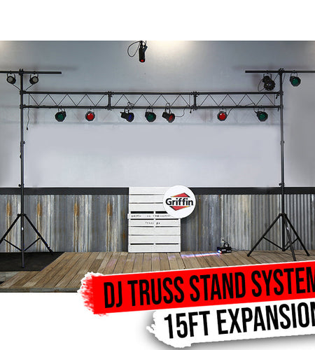 Light Truss Stand System by GRIFFIN - I-Beam Trussing Set & DJ Booth Platform Kit - Hanging Mount by GeekStands.com