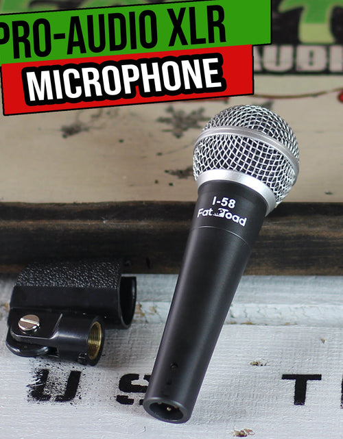 Load image into Gallery viewer, Cardioid Dynamic Microphone with Mic Clip by FAT TOAD - Vocal Handheld, Unidirectional Singing Mic by GeekStands.com

