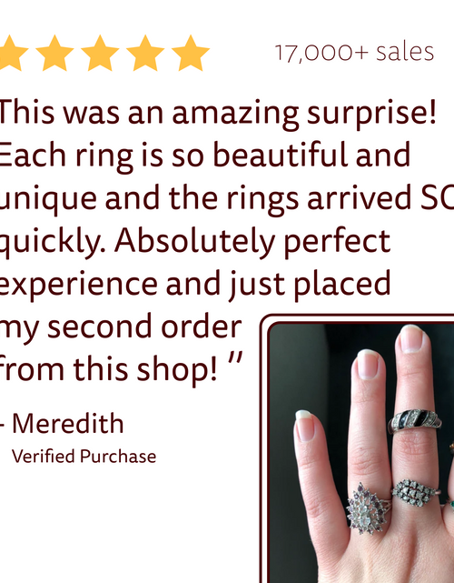 Load image into Gallery viewer, FIVE FOR ONE -Mix of 5 Vintage/Antique Rings for Women We Select Per Your Specifications Made in America - Bulk Pack by PVD Vintage Jewelry
