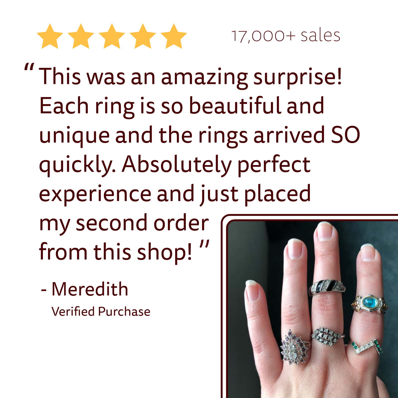 FIVE FOR ONE -Mix of 5 Vintage/Antique Rings for Women We Select Per Your Specifications Made in America - Bulk Pack by PVD Vintage Jewelry