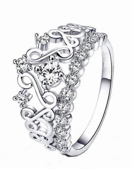 Load image into Gallery viewer, Princess Crown Ring with Cubic Zirconia Stones by Hollywood Sensation®

