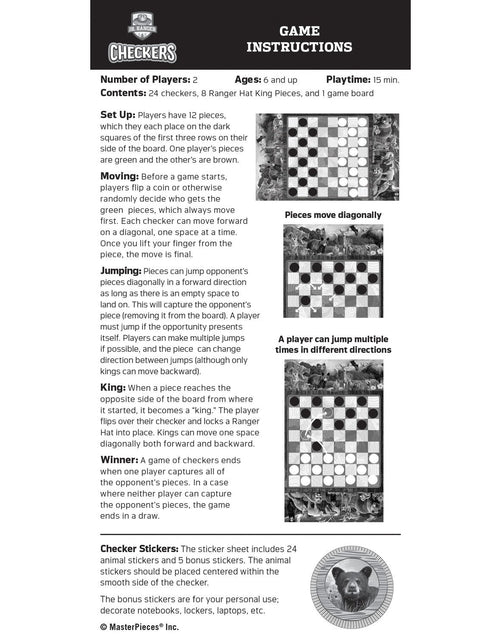 Load image into Gallery viewer, Jr. Ranger Checkers Board Game Board Game by MasterPieces Puzzle Company INC
