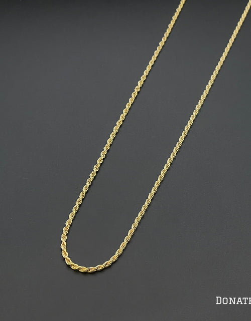 Load image into Gallery viewer, Sterling Silver 925 Diamond Cut Rope Chain 1.5MM, 16"-24", Braided Twisted Link Chain Necklace, 14K Gold Plated Italian Made Sterling Silver 925 Unisex Chain by Donatello Gian
