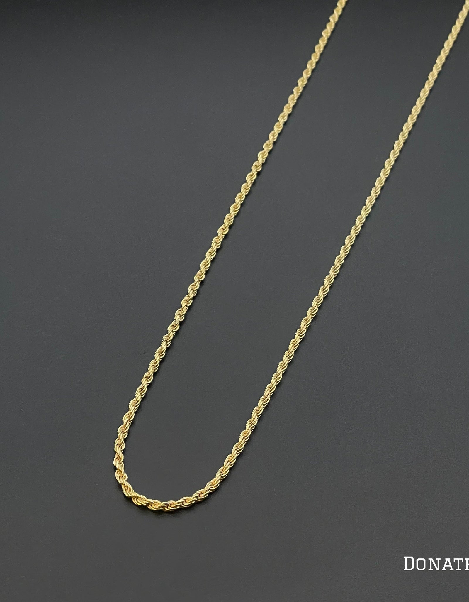 Sterling Silver 925 Diamond Cut Rope Chain 1.5MM, 16"-24", Braided Twisted Link Chain Necklace, 14K Gold Plated Italian Made Sterling Silver 925 Unisex Chain by Donatello Gian