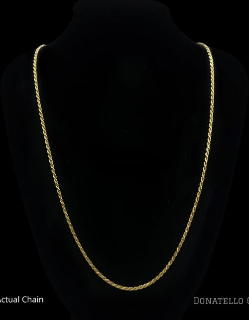 Load image into Gallery viewer, Sterling Silver 925 Diamond Cut Rope Chain 1.5MM, 16"-24", Braided Twisted Link Chain Necklace, 14K Gold Plated Italian Made Sterling Silver 925 Unisex Chain by Donatello Gian
