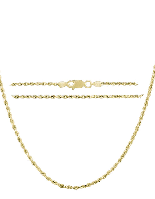 Load image into Gallery viewer, Italian Solid Sterling Silver Yellow Gold Diamond Cut Rope Chain 16-18-20-22-24 Inch by Donatello Gian
