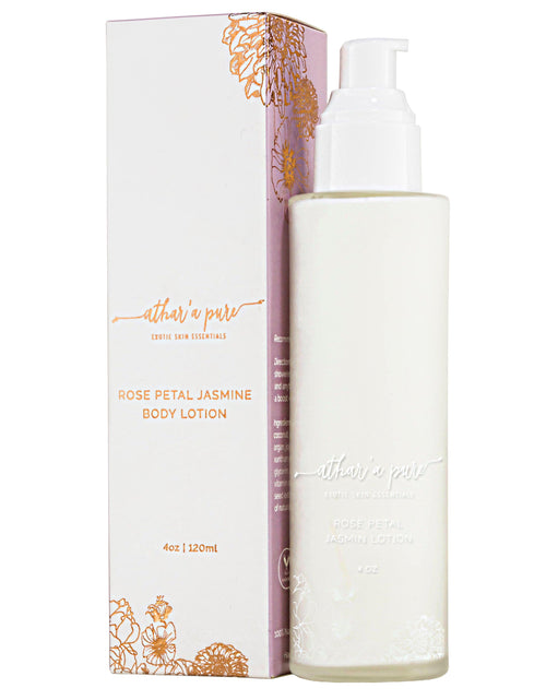 Load image into Gallery viewer, Rose Petal Jasmine Body Lotion (100% Natural, Vegan, Organic) by Athar'a Pure
