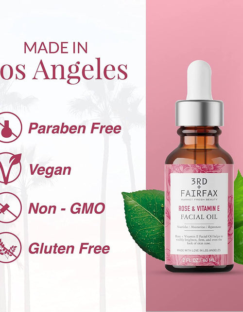Load image into Gallery viewer, Rose &amp; Vitamin E Facial Oil by 3rd + Fairfax Beauty, 2oz by  Los Angeles Brands
