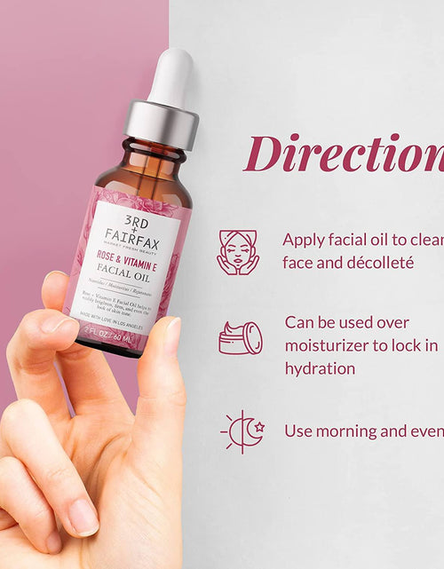 Load image into Gallery viewer, Rose &amp; Vitamin E Facial Oil by 3rd + Fairfax Beauty, 2oz by  Los Angeles Brands
