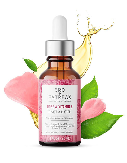 Load image into Gallery viewer, Rose &amp; Vitamin E Facial Oil by 3rd + Fairfax Beauty, 2oz by  Los Angeles Brands
