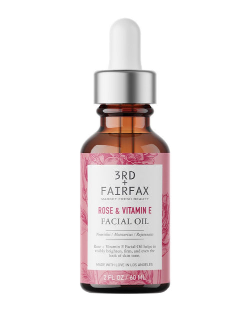 Load image into Gallery viewer, Rose &amp; Vitamin E Facial Oil by 3rd + Fairfax Beauty, 2oz by  Los Angeles Brands
