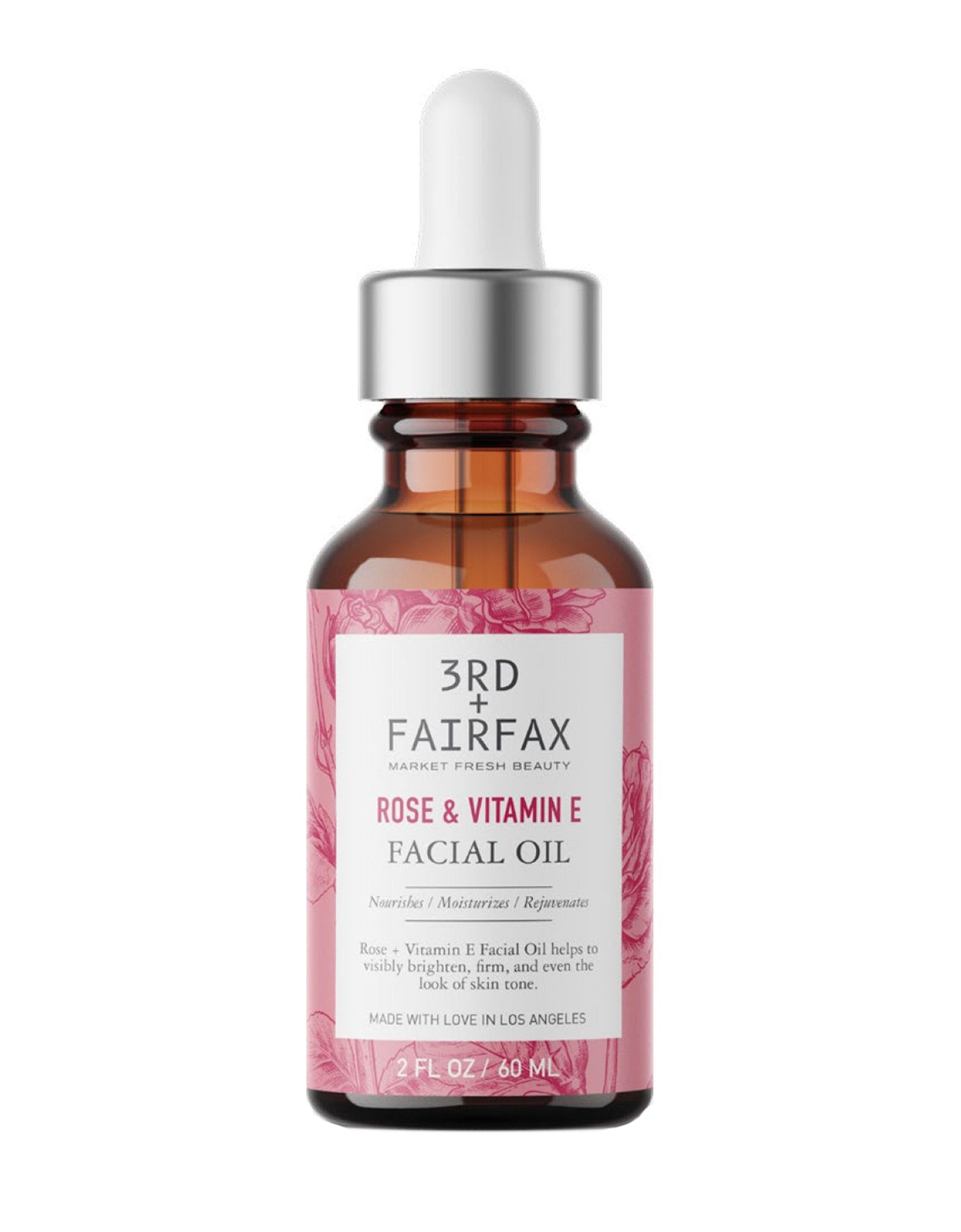 Rose & Vitamin E Facial Oil by 3rd + Fairfax Beauty, 2oz by  Los Angeles Brands