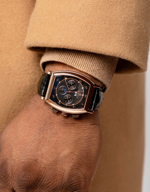 Load image into Gallery viewer, Rosegold/Black Ambassador (RESTOCK PRE-ORDER) by ASOROCK WATCHES
