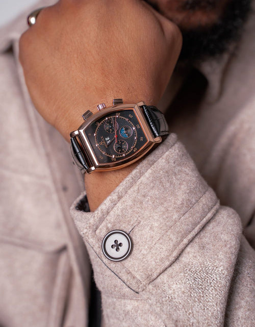Load image into Gallery viewer, Rosegold/Black Ambassador (RESTOCK PRE-ORDER) by ASOROCK WATCHES
