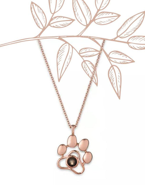 Load image into Gallery viewer, Custom Pet Photo Paw Necklace and Key Chain Set by PetWithMe
