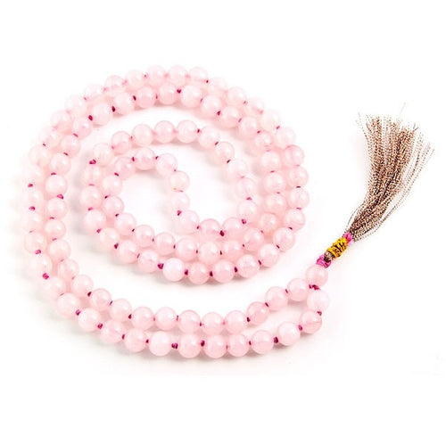 Load image into Gallery viewer, 108 Japa Mala Prayer Beads Rose Quartz - 8mm by OMSutra

