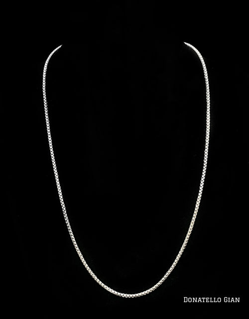 Load image into Gallery viewer, Sterling Silver 925 Round Box Link Chain 1.8MM, 16"-24", Round Box Chain Necklace, Italian Made Sterling Silver 925 Unisex Chain by Donatello Gian
