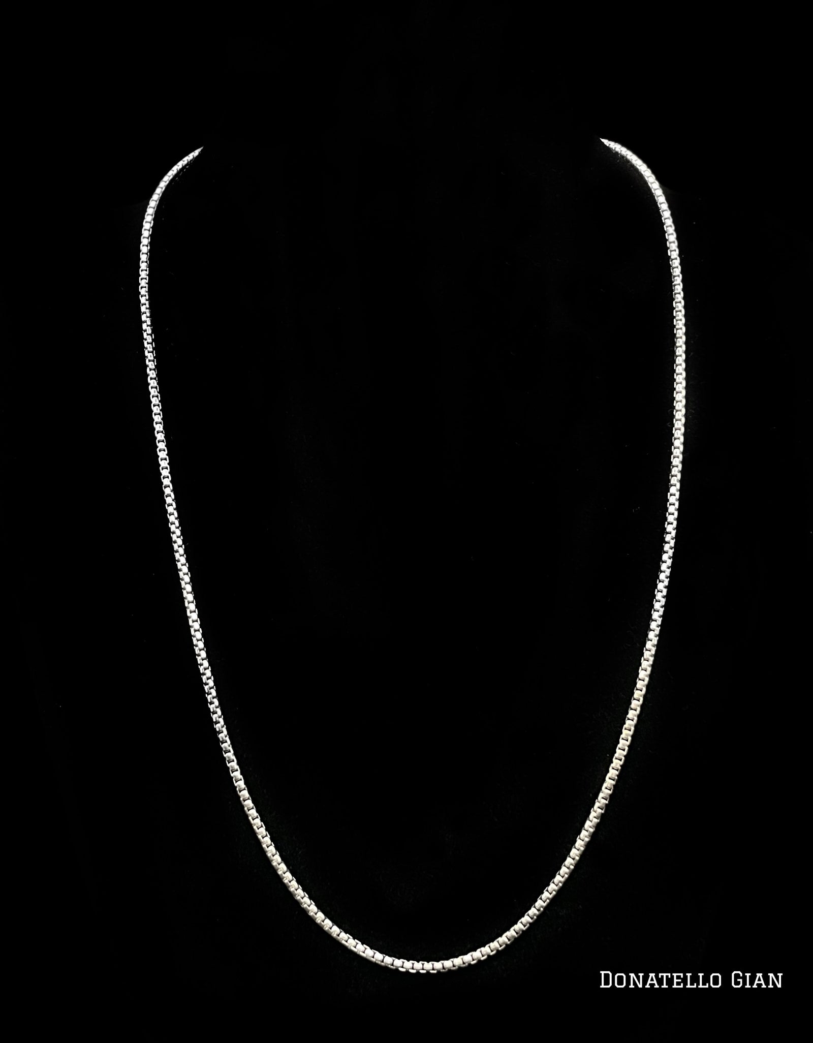 Sterling Silver 925 Round Box Link Chain 1.8MM, 16"-24", Round Box Chain Necklace, Italian Made Sterling Silver 925 Unisex Chain by Donatello Gian