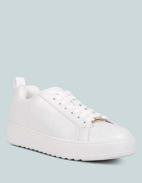 Load image into Gallery viewer, Rouxy Faux Leather Sneakers by London Rag
