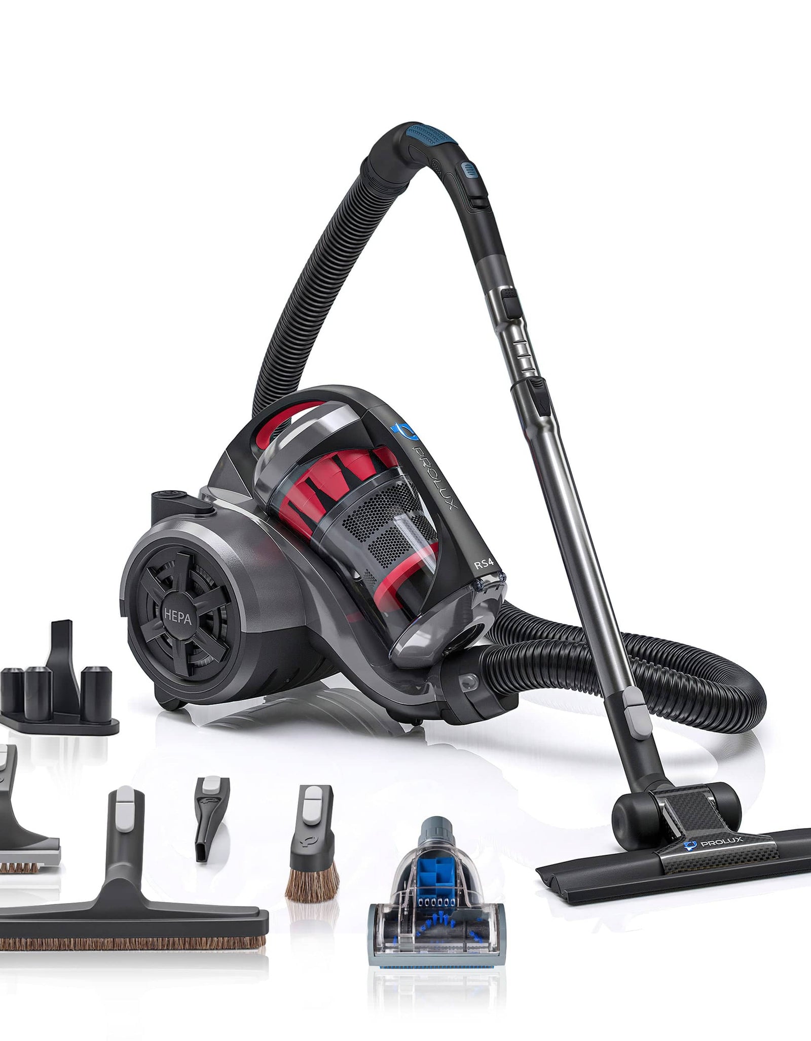 Prolux RS4 Lightweight Bagless Canister Vacuum with HEPA Filtration Premium Button Lock Tools and Automatic Cord Rewind by Prolux Cleaners