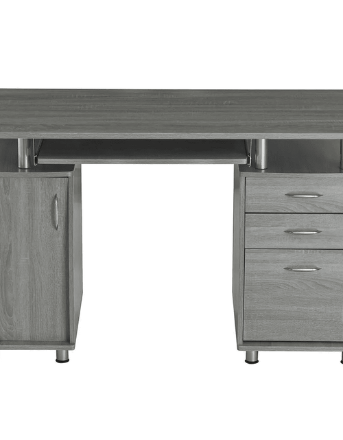 Load image into Gallery viewer, Techni Mobili Complete Workstation Computer Desk with Storage, Grey by Level Up Desks
