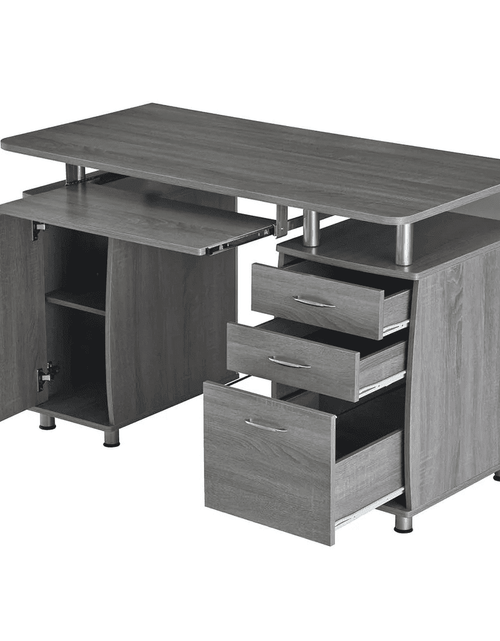 Load image into Gallery viewer, Techni Mobili Complete Workstation Computer Desk with Storage, Grey by Level Up Desks
