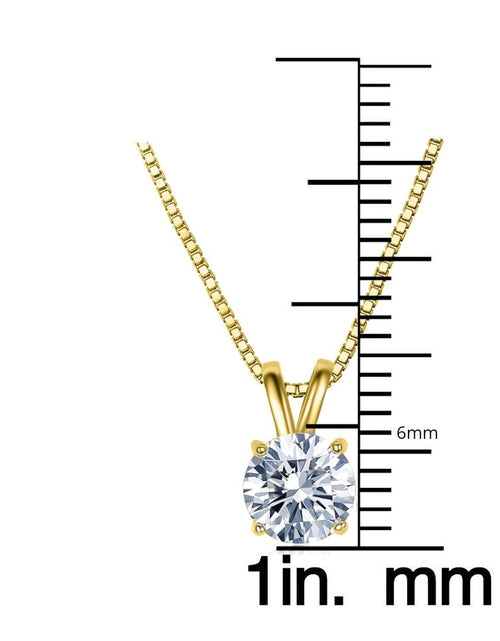 Load image into Gallery viewer, Solid 10K Yellow Gold Round Cut Crystal Pendant by Donatello Gian
