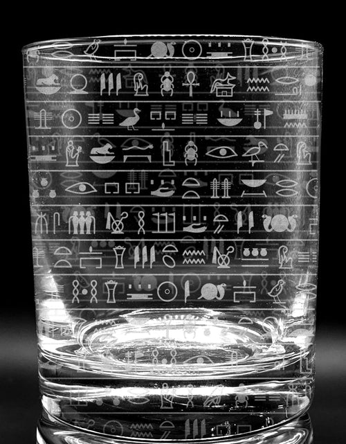 Load image into Gallery viewer, EGYPTIAN HIEROGLYPHICS Whiskey Glass by LumEngrave
