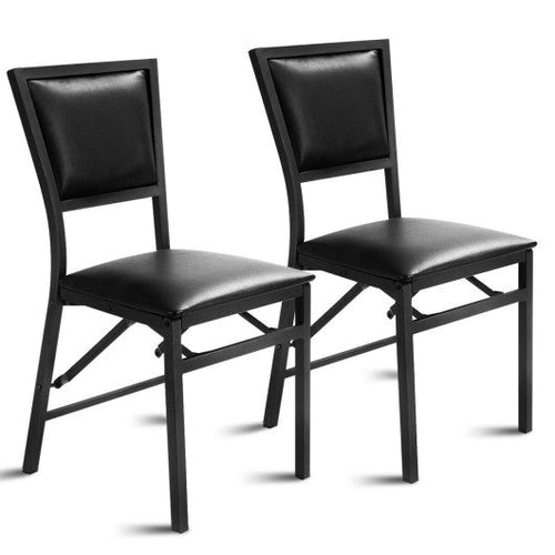 Load image into Gallery viewer, Set of 2 Metal Folding Dining Chair with Space Saving Design
