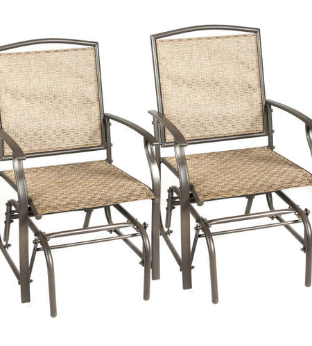 2 Pieces Patio Swing Single Glider Chair Rocking Seating