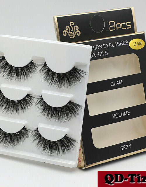 Load image into Gallery viewer, 3 Pairs Natural Fashion Handmade Real Mink 3D False Eyelashes Thick Long Lashes by Js House
