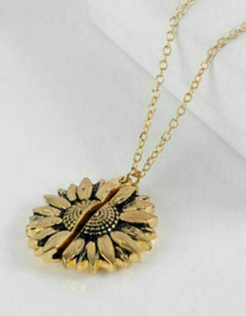 Load image into Gallery viewer, 💍✅Sunflower Pendant Charm "You Are My Sunshine"  Sunflower Open Locket Chain Necklace Gift by Js House
