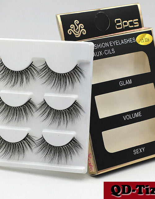Load image into Gallery viewer, 3 Pairs Natural Fashion Handmade Real Mink 3D False Eyelashes Thick Long Lashes by Js House
