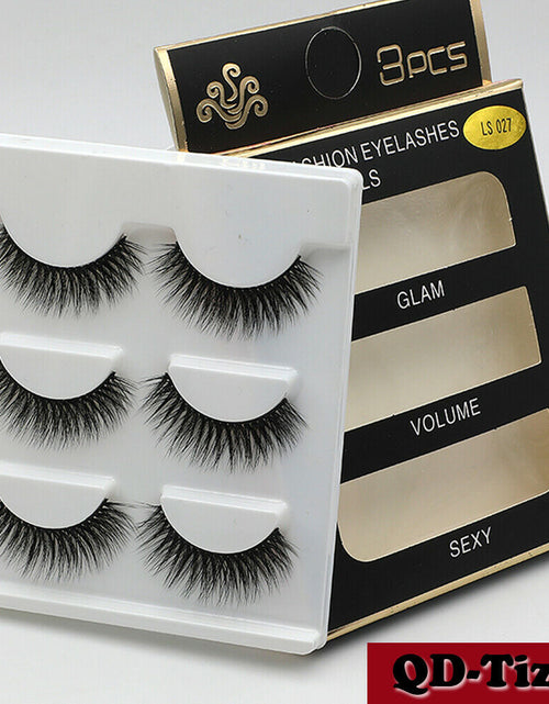 Load image into Gallery viewer, 3 Pairs Natural Fashion Handmade Real Mink 3D False Eyelashes Thick Long Lashes by Js House
