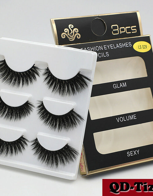 Load image into Gallery viewer, 3 Pairs Natural Fashion Handmade Real Mink 3D False Eyelashes Thick Long Lashes by Js House
