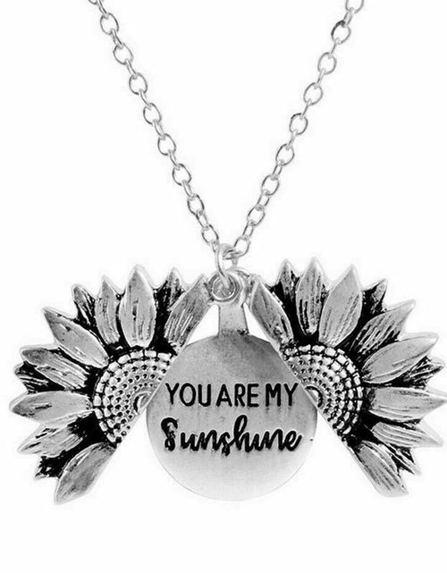 Load image into Gallery viewer, 💍✅Sunflower Pendant Charm "You Are My Sunshine"  Sunflower Open Locket Chain Necklace Gift by Js House
