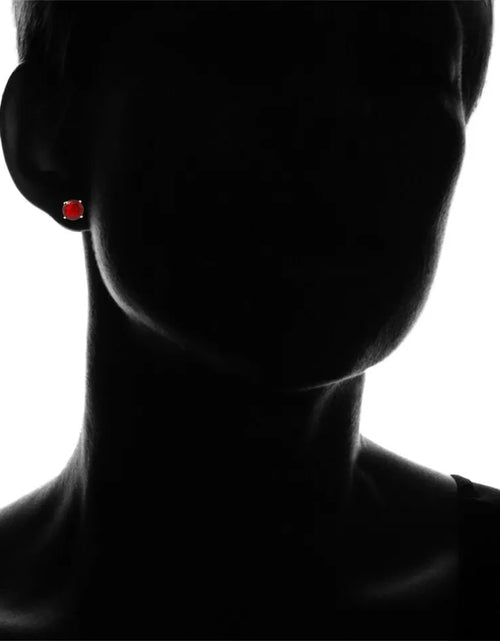 Load image into Gallery viewer, RMZ GOLD NYC 925 Sterling Silver Round RED Cubic Zirconia Stud Earrings Women's
