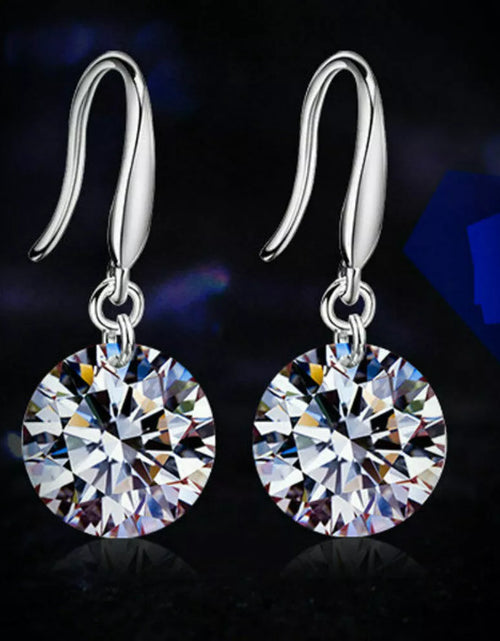 Load image into Gallery viewer, 18k Gold Plated Earrings Drop Dangle Women Crystal Stud Cz Hoop White Jewelry

