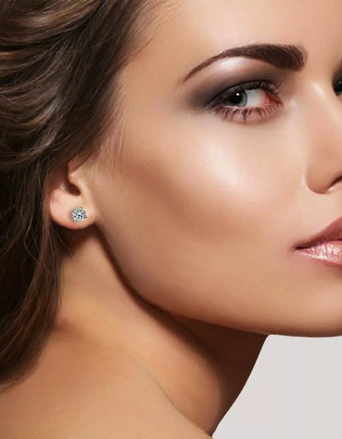 Load image into Gallery viewer, Gold Sterling Silver Stud Earrings Cubic Zirconia Men Women 2PC Earrings Set
