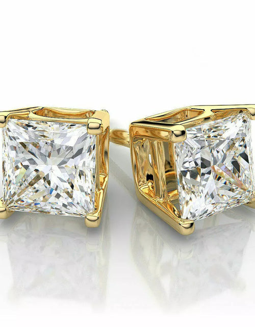 Load image into Gallery viewer, Gold Sterling Silver Stud Earrings Cubic Zirconia Men Women 2PC Earrings Set
