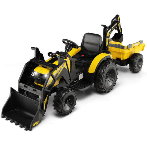 Load image into Gallery viewer, 12V 3 in 1 Kids Ride On Excavator with Shovel Bucket and Music-Yellow

